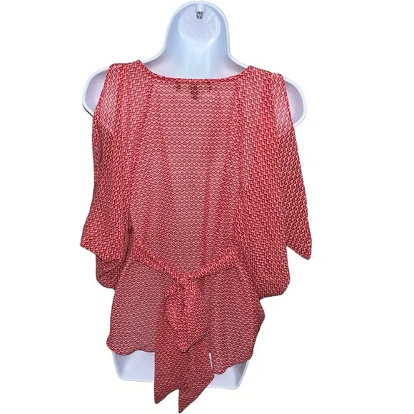 Women's Jessica Simspon Pink/Orange Abstract Sleeveless Top - XS - Picture 3 of 11